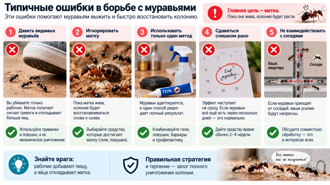 Типичные ошибки, которые помогают муравьям выжить